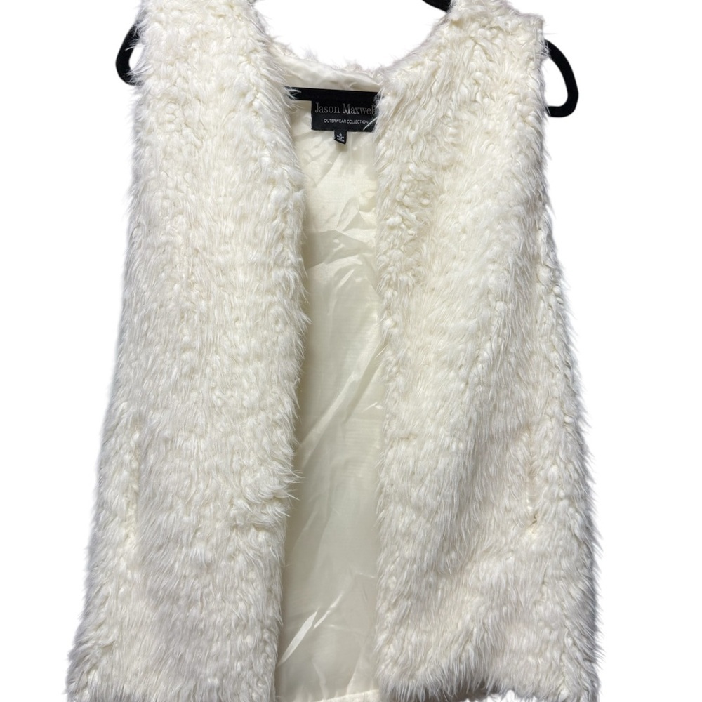 Jason Maxwell Outerwear Faux Fur Vest Cream / Off White Size S